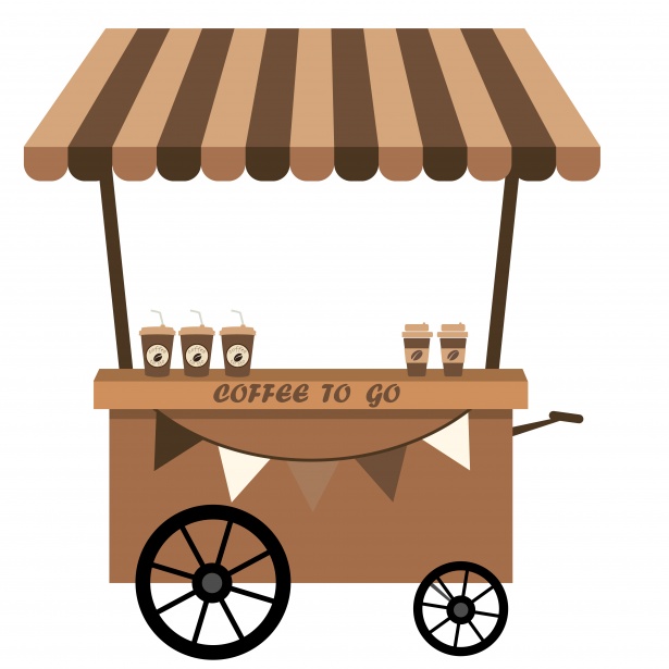 Image result for Coffee Cart clipart