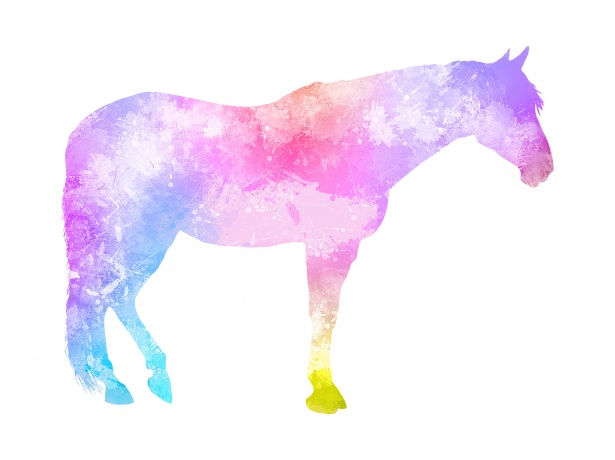 Baixe Arte em Aquarela Colorida: Cavalo Galopante PNG - Creative Fabrica
