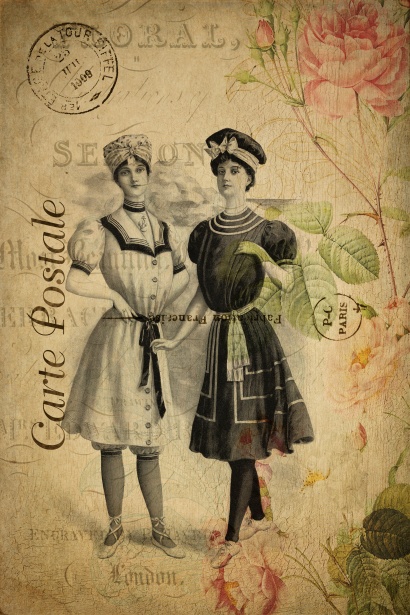 Cărți postale&timbre Woman-vintage-postcard-floral-15322377180rT