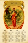 2019 Calendar Zeita indiană