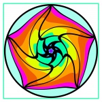 Abstract spiral-pentagram
