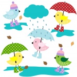 Ilustração bonito do guarda-chuva do pás