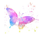 Motyl farby rozpryski akwarela