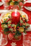 Candle on a Christmas table