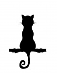 Kočičí silueta sedící kliparty