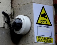 CCTV Camera And Warning Sign