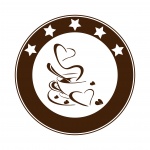 Coffee Cup Hearts Logo