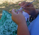 Crocheting hands