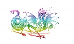 Clipart de cores de arco-íris de dragão