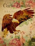 Cartão floral do vintage de Eagle