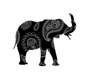 Clipart henné floral d'éléphant