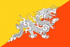 Vlajka Bhútánu. Bhútánská vlajka