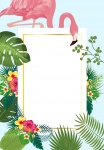 Flamingo trópusi meghívó kártya