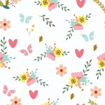 Floral Wallpaper Retro Background