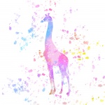 Girafa pintura splatter colorido