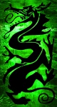 Zöld sárkány panel háttere