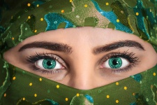 Olhos verdes da mulher