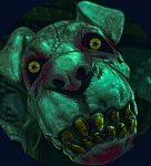 Cão verde do zombi