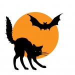 Halloweenowy clipart kota nietoperz