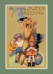 Halloweenowa rocznik ilustraci karta