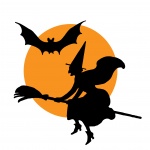 Clipart de vassoura de bruxa de Hallowee