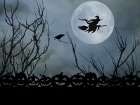 Lua cheia de bruxa de Halloween