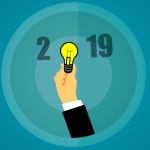 Bonne année, idées, 2019, ampoule,