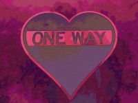 Heart Shaped One Way Sign