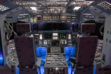 Dentro de un transbordador espacial