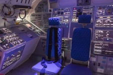 Dentro de un transbordador espacial
