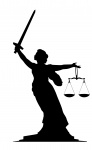 Dame justice silhouette