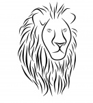 Leão, tribal, tatuagem, cabeça, ícone