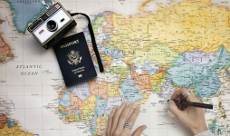 Carte, voyage, carte de voyage, explorer