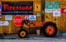 Old Vintage Orange Tractor