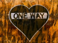 One Way Heart Traffic Sign