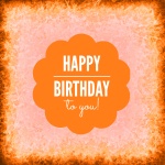 Oranje gelukkige verjaardagskaart