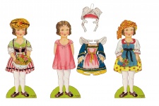 Vintage de boneca de papel francês