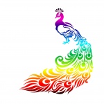 Clipart de cores de arco-íris de pavão