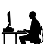 Programmer, Typing ,silhouette
