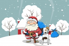 Babbo Natale e cane