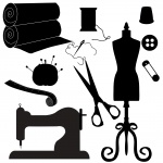 Símbolos de costura Clipart Silhouette
