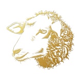 Sheep Head Gold Clipart