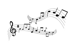 Siluetă, muzicală, notă, clef