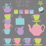 Tea Time Illustration Pozadí