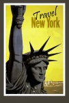 Путешествия Нью-Йорк Vintage Poster