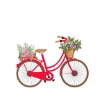 Flores de cesta de bicicleta vintage