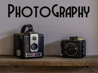 Vintage doboz kamerák háttere