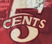 Vintage Five Cents Sign