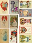 Collage di cartoline di San Valentino d&