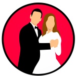 Huwelijk, getrouwd, pictogram, stel